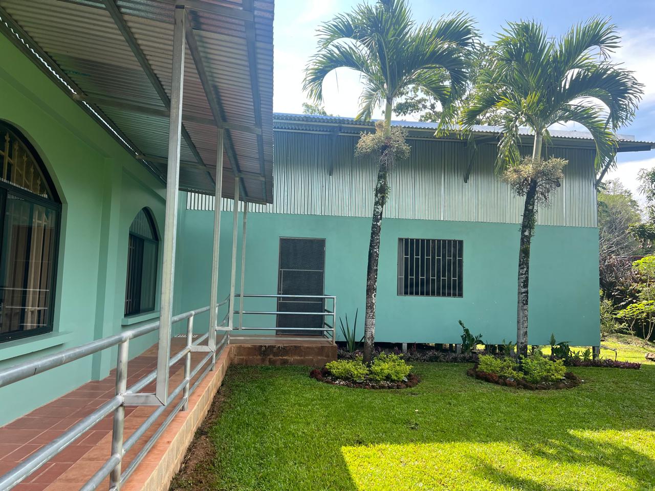 Building exterior with accessible ramp